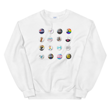 Load image into Gallery viewer, Pride Button Collection Gender Neutral Sweatshirt
