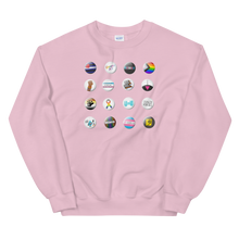 Load image into Gallery viewer, Pride Button Collection Gender Neutral Sweatshirt
